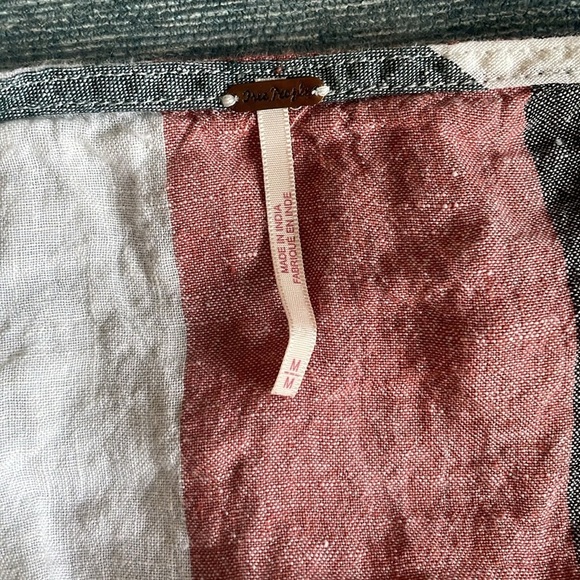 Free People Rustic Boho Linen Oberoi Wrap Crop Top - Picture 12 of 14